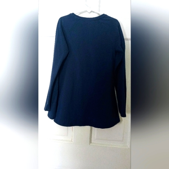 Lands' End Navy Snowflake Dress Long Sleeve - Picture 3 of 7